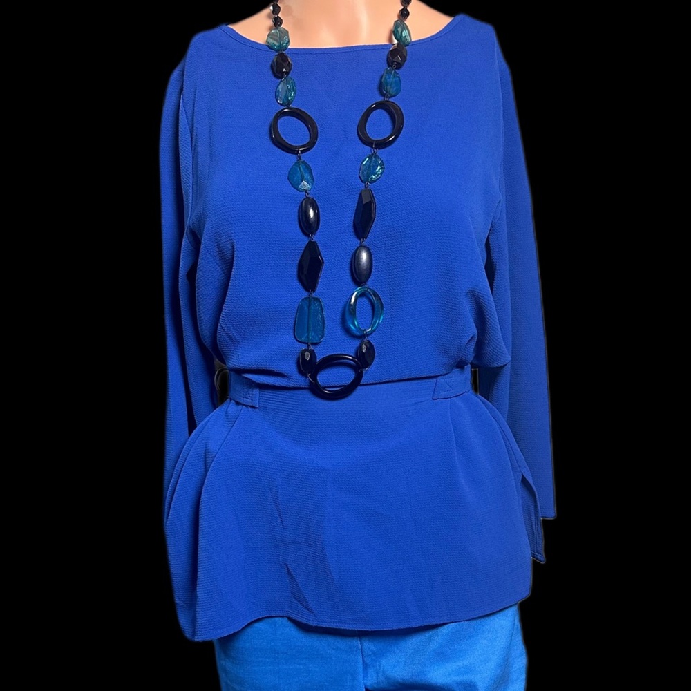 The Limited Blue Peplum Blouse